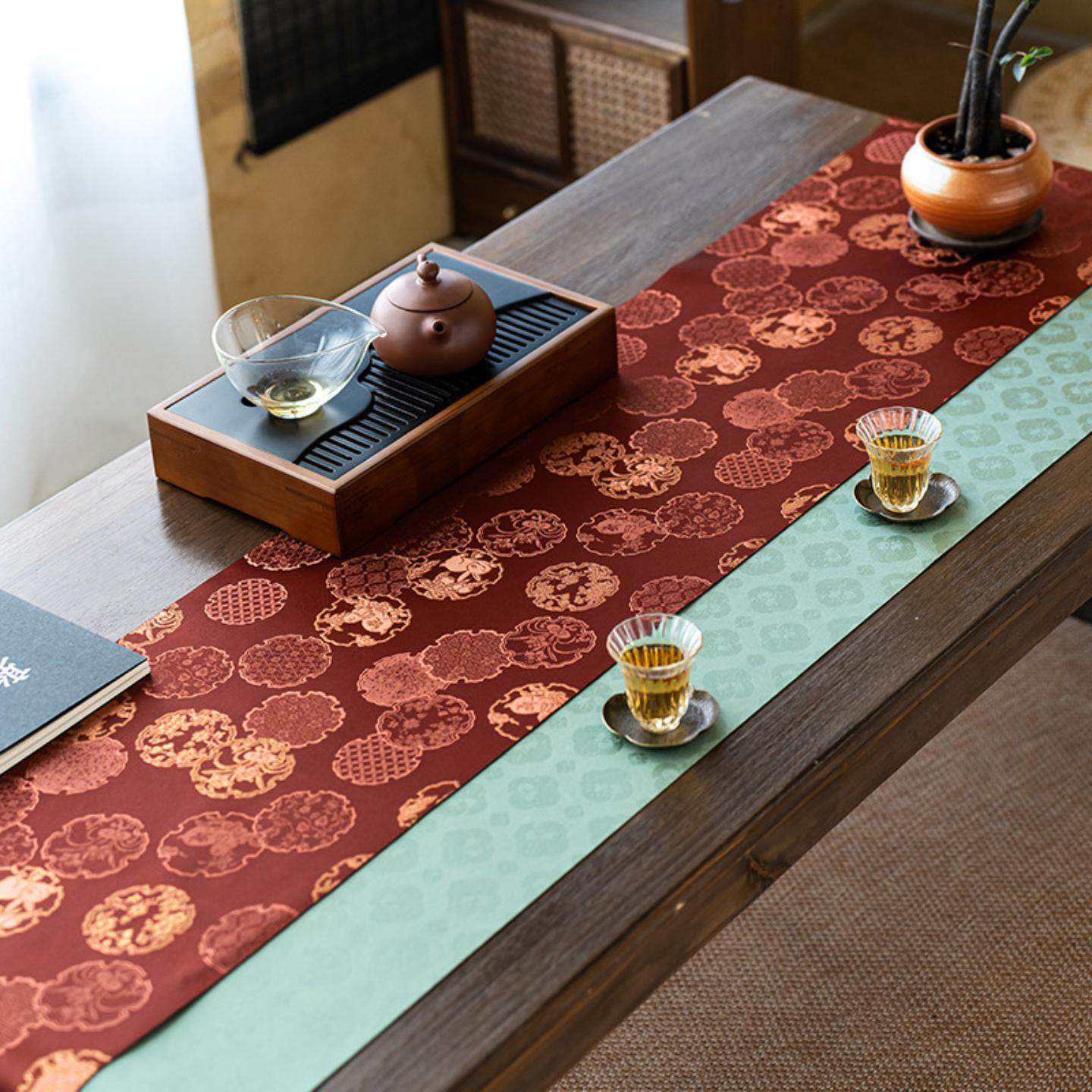 中式锦缎兔子茶席禅意茶桌高端轻奢客厅桌旗茶垫茶道配件中国风,居家布艺,茶席,淘宝优惠券,粉丝福利购,淘宝优惠卷