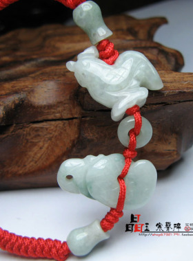 属牛人天然翡翠玉鸡蛇手机链腰链手链