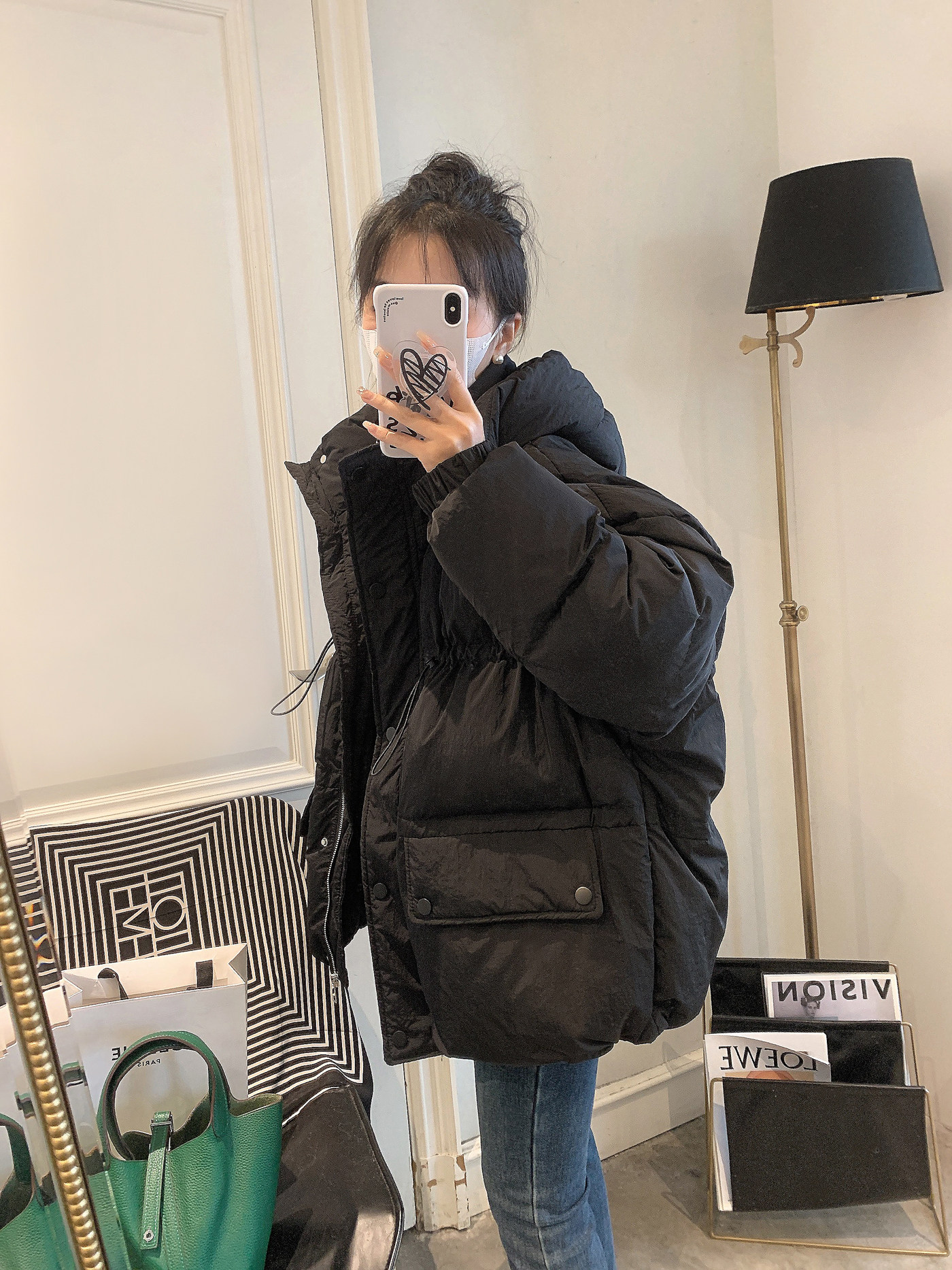 羽绒服女2023年新款冬季女装韩版时尚保暖抽绳连帽白鸭绒外套女潮