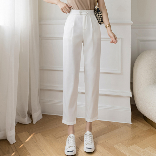 Photo of thin ice silk suit pants for women in summer 2021