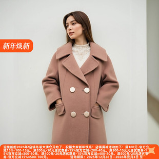 丽新折扣女装 高级感通勤有范宽松西服领双面呢大衣 C诚系列25冬装