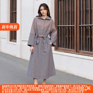 高级感有范儿细格子过漆双面呢大衣 系列25冬装 丽新折扣女装 C诚