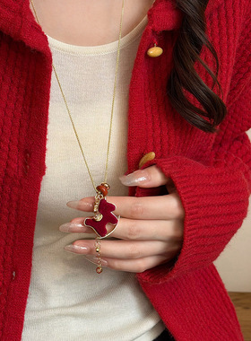 小马吊坠项链毛衣链轻奢感项饰