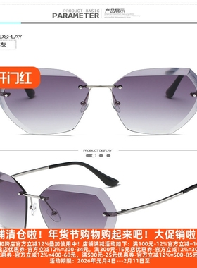 丽新折扣新款大框潮流切边墨镜