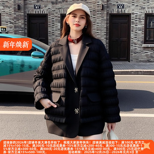 90白鸭绒填充西装 系列25冬装 领假两件保暖羽绒服 丽新折扣女装