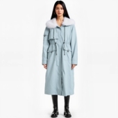 丽新折扣女装 保暖派克服 兔毛内胆皮草抽绳长款 Y鹰 系列25冬装