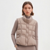 D姿 系列 95鸭绒轻盈高品质个性 丽新折扣女装 无袖 百搭羽绒马甲