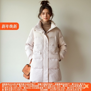 加厚羽绒服 系列24冬90白鸭绒轻盈设计感中长款 丽新折扣女装 千Z