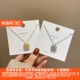 D丽新折扣 爱心钛钢镶钻项链潮流时尚 复古小草项饰品锁骨链饰品
