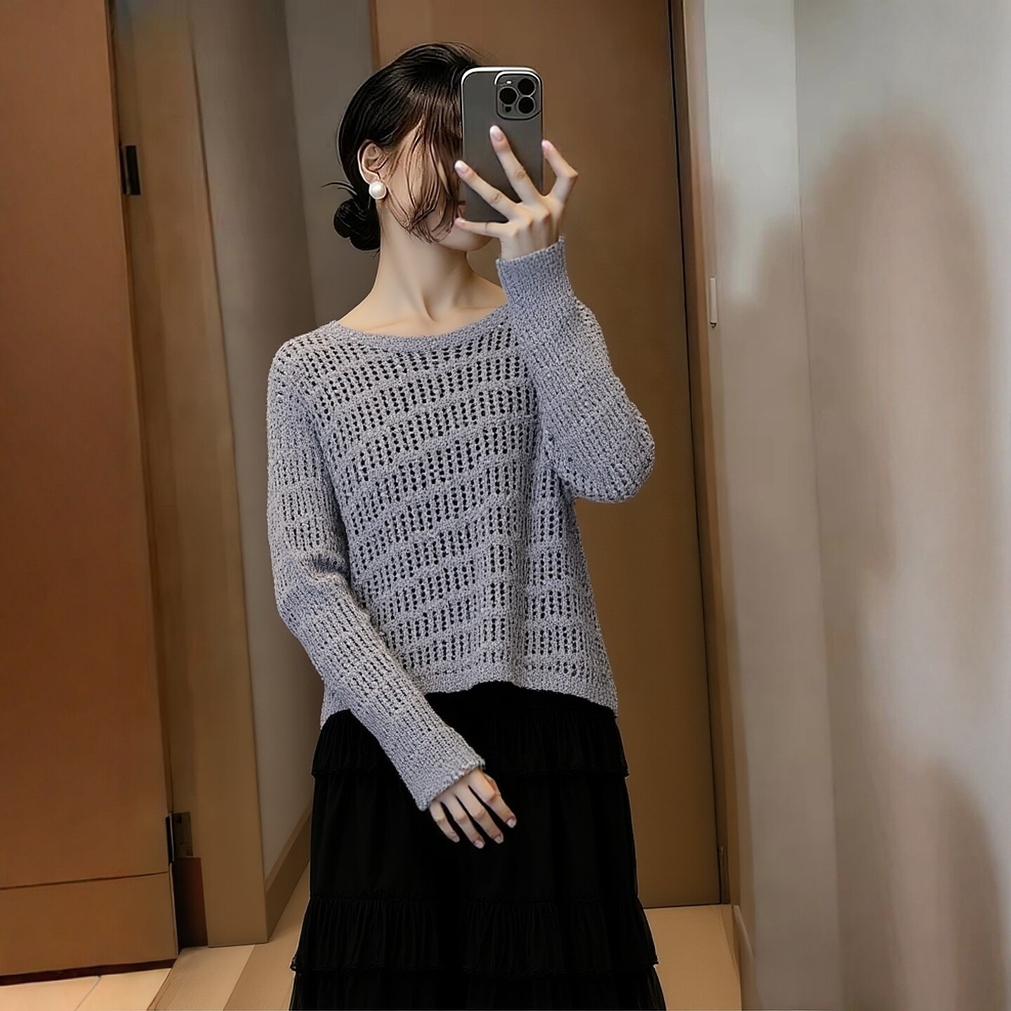 丽新折扣女装 M魅系列26春装30年老品牌高端漏空针织二件套连衣裙