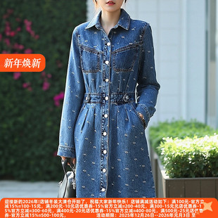 年轻女性精致翻领牛仔连衣裙 系列25秋冬新款 丽新折扣女装 P飘