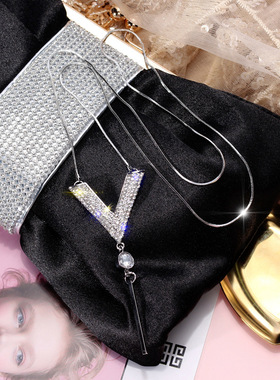 长款时尚风镶钻挂件毛衣链折扣