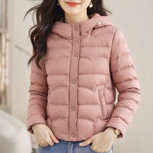 丽新折扣女装 D姿 系列95鸭绒轻盈高品质时尚连帽短款休闲羽绒服