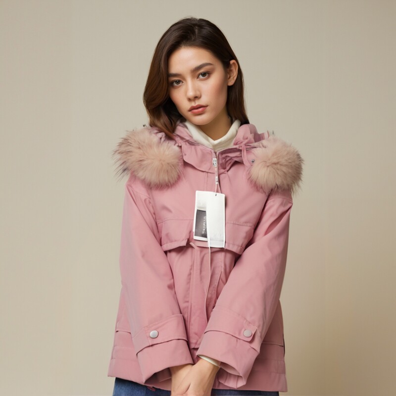 L兰系列23冬真毛领工装羽绒服