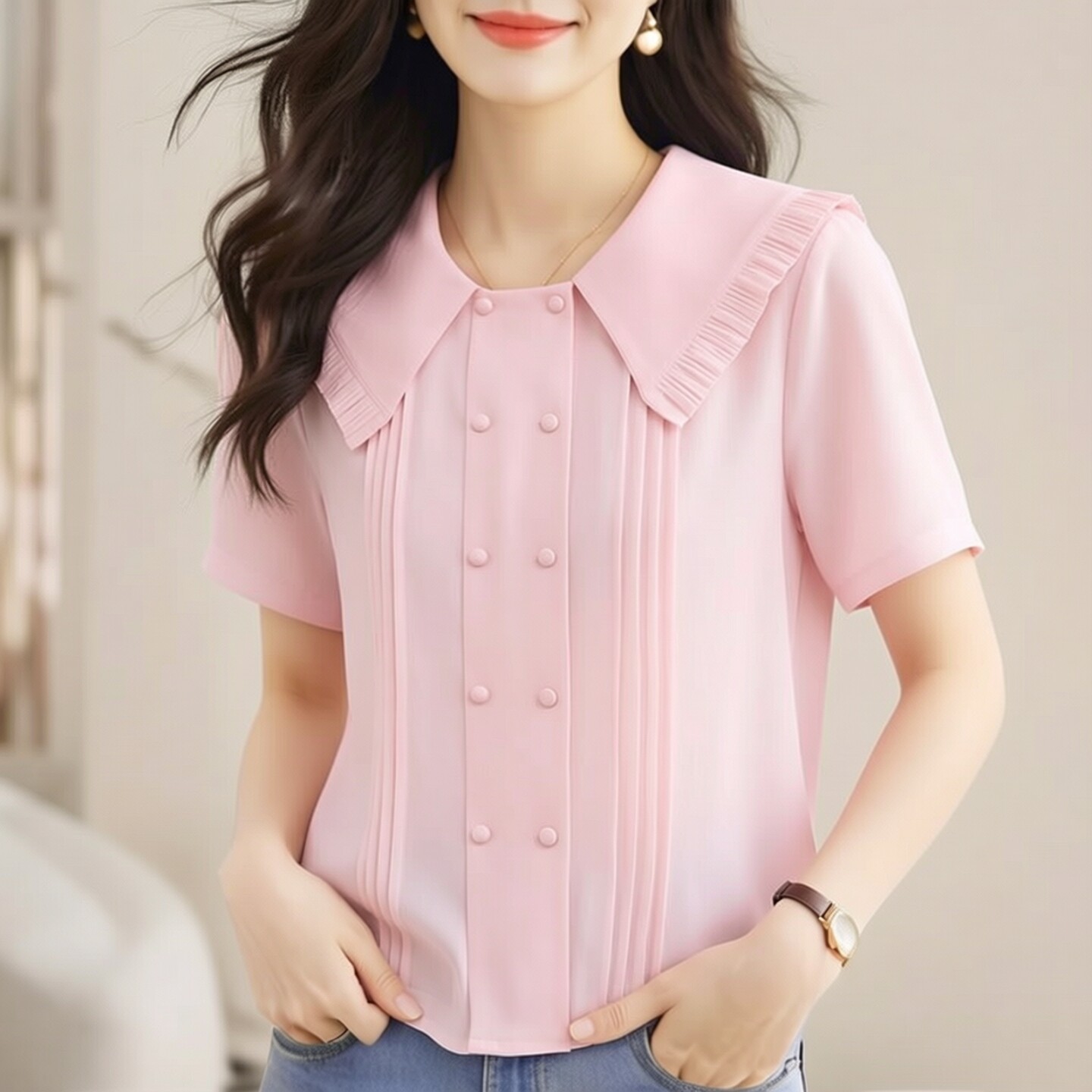 朵Y系列26夏优雅甜美淑女衬衫