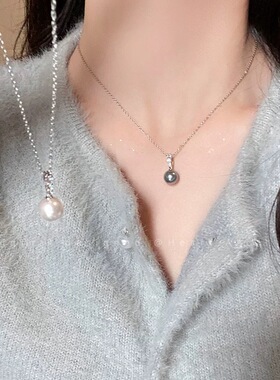 珍珠吊坠项链设计颈链锁骨链女