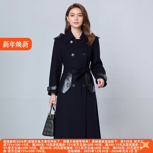 丽新折扣女装 高级感通勤有范儿收腰翻领双面呢大衣 C诚系列25冬装