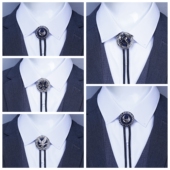 复古风金属老鹰bolo tie十字五角星波洛领带男士 领结领绳项链配饰