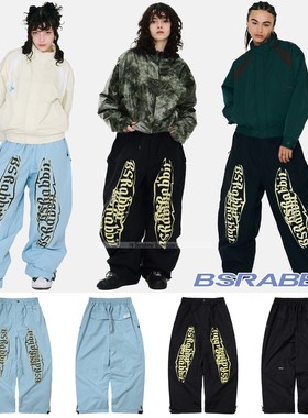 2526BSRABBIT韩国滑雪裤单板双板男女防水透气黑色蓝色可收腿雪裤