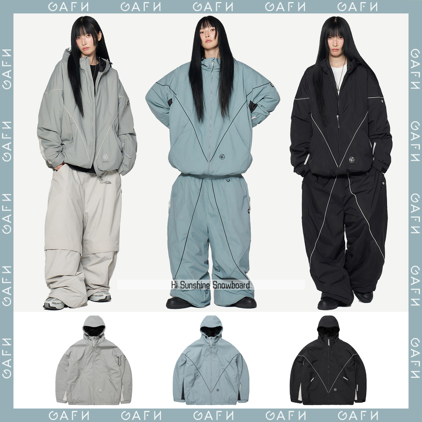 GAFH韩国小众品牌滑雪服潮牌时尚