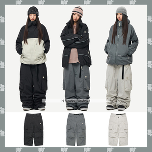 2526USS2韩国滑雪裤单板双板男女款防水防风宽松肥大直筒裤Cargo