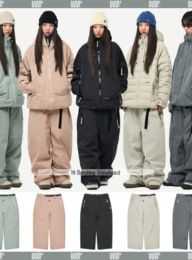 2526USS2韩国滑雪裤单板双板男女防水防风宽松肥大直筒长裤3L