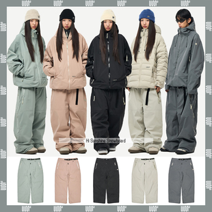 2526USS2韩国滑雪裤单板双板男女防水防风宽松肥大直筒长裤3L