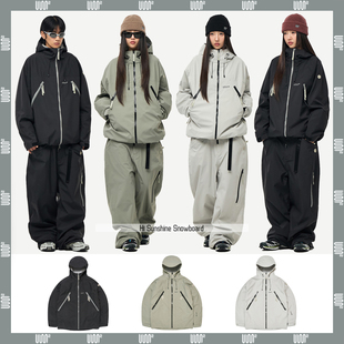 2526USS2韩国滑雪服单板双板男女款高防水防风户外连帽上衣3L