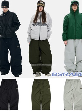 2526BSRABBIT韩国滑雪裤单板双板男女防水透气黑色灰色可收腿雪裤