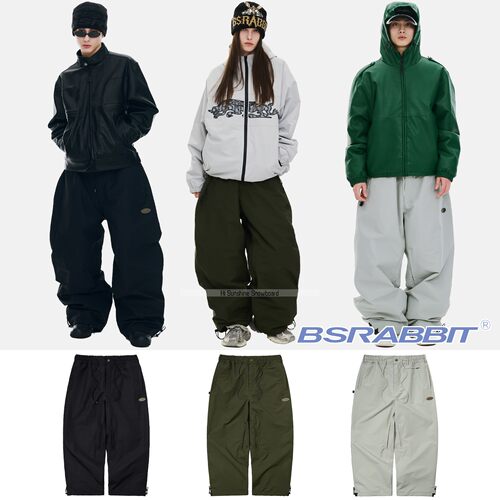 2526BSRABBIT韩国滑雪裤单板双板男女防水透气黑色灰色可收腿雪裤