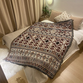 民族风几何小毯子波西米亚毛毯露营休闲毯午睡毯沙发盖毯民宿装 饰