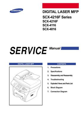 三星 SCX-4016 SCX-4116 SCX-4216F 黑白机英文维修手册