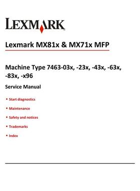 利盟 MX710 MX711 MX810 MX811 MX812 黑白机英文维修手册