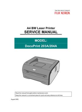施乐 DP 203A 204A 黑白机英文维修手册