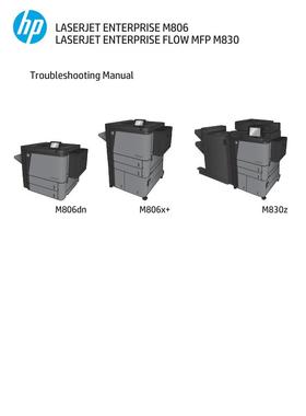惠普 M806dn M806x+ M830z 806 830 黑白机英文故障手册