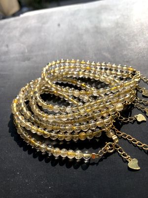 天然极细小金发晶手链