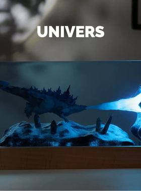 2025年新款创意微景观树脂小夜灯巨型怪物燃烧夜灯装饰礼物送男友