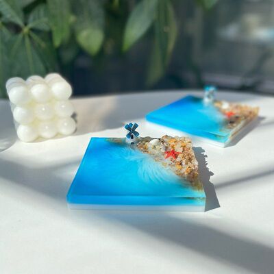 环氧树脂工艺品海洋杯垫微缩场景摆件滴胶成品文创礼品创意礼物