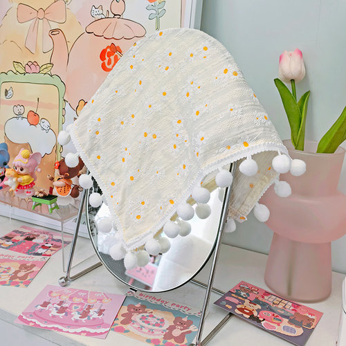 奶油风镜子遮帘布卧室装饰房间布置遮丑装饰空调盖巾少女心好物