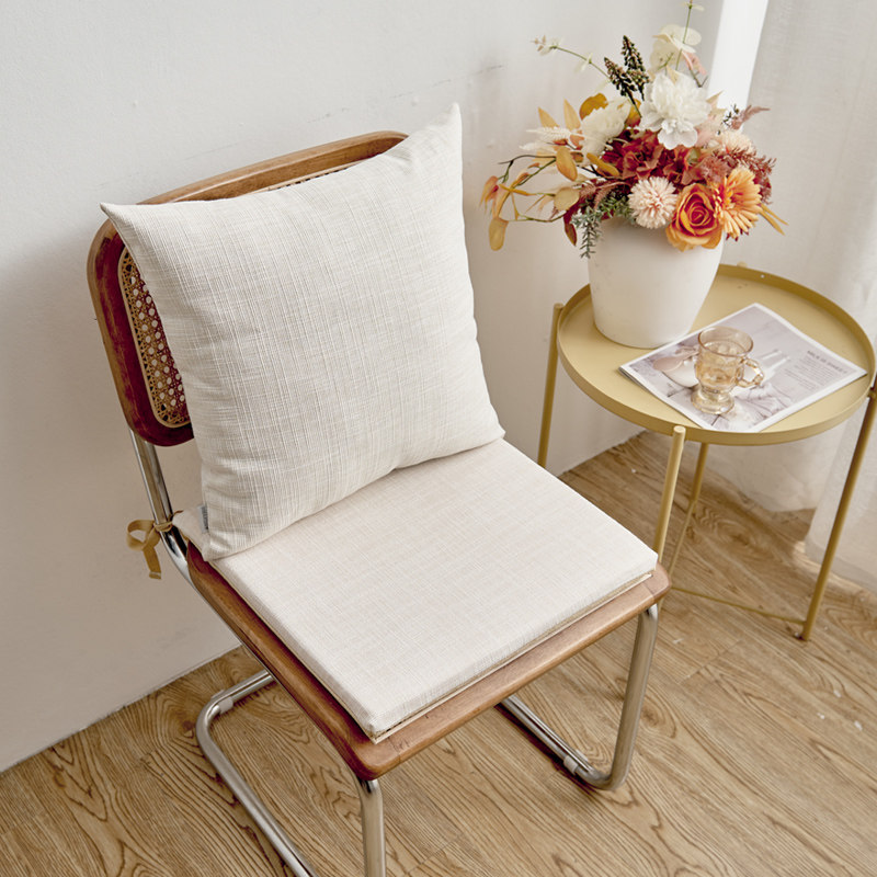 加厚冰丝麻北欧纯色靠垫