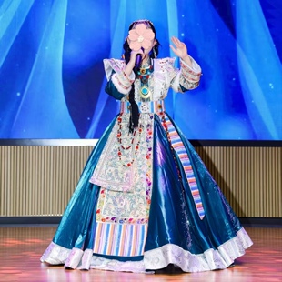儿童演出服出租快乐阳光藏族黄河哈拉玛长长的雅鲁藏布女童表演服