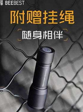 BeeBest极蜂随身手电筒精致便携家用户外小型随身超亮远射照明灯