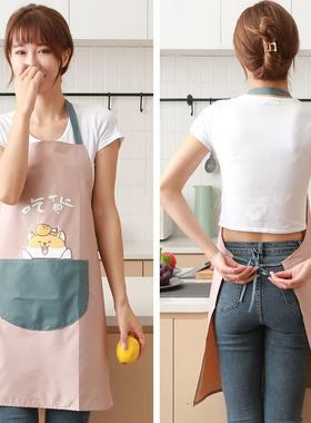 长袖围女家用MXK厨房防裙水工防油专用餐饮作服新款网红秋冬罩围