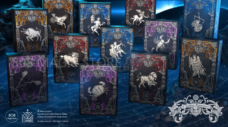 台灣制品 星象黄道星座十二宫 Zodiac Portents 收藏花切撲克牌