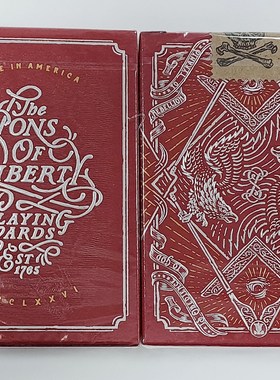 美國進口 Sons of Liberty 自由之子 愛國者紅色 花切收藏 撲克牌