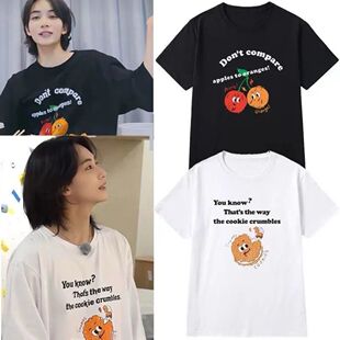 seventeen尹净汉同款 宽松半袖 短袖 男女韩版 衣服 百搭简约夏季 爆款