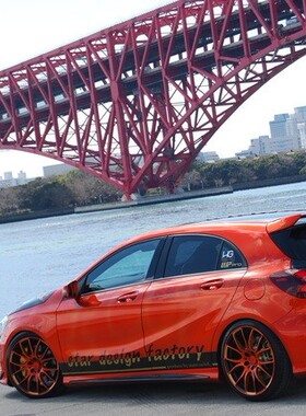 s.d.f A级 W176 A45 AMG 小包围 前唇 后唇 绕中出排气 尾翼