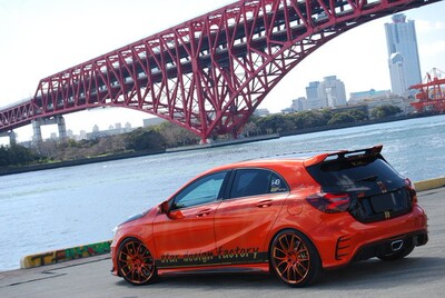 s.d.f A级 W176 A45 AMG 小包围 前唇 后唇 绕中出排气 尾翼