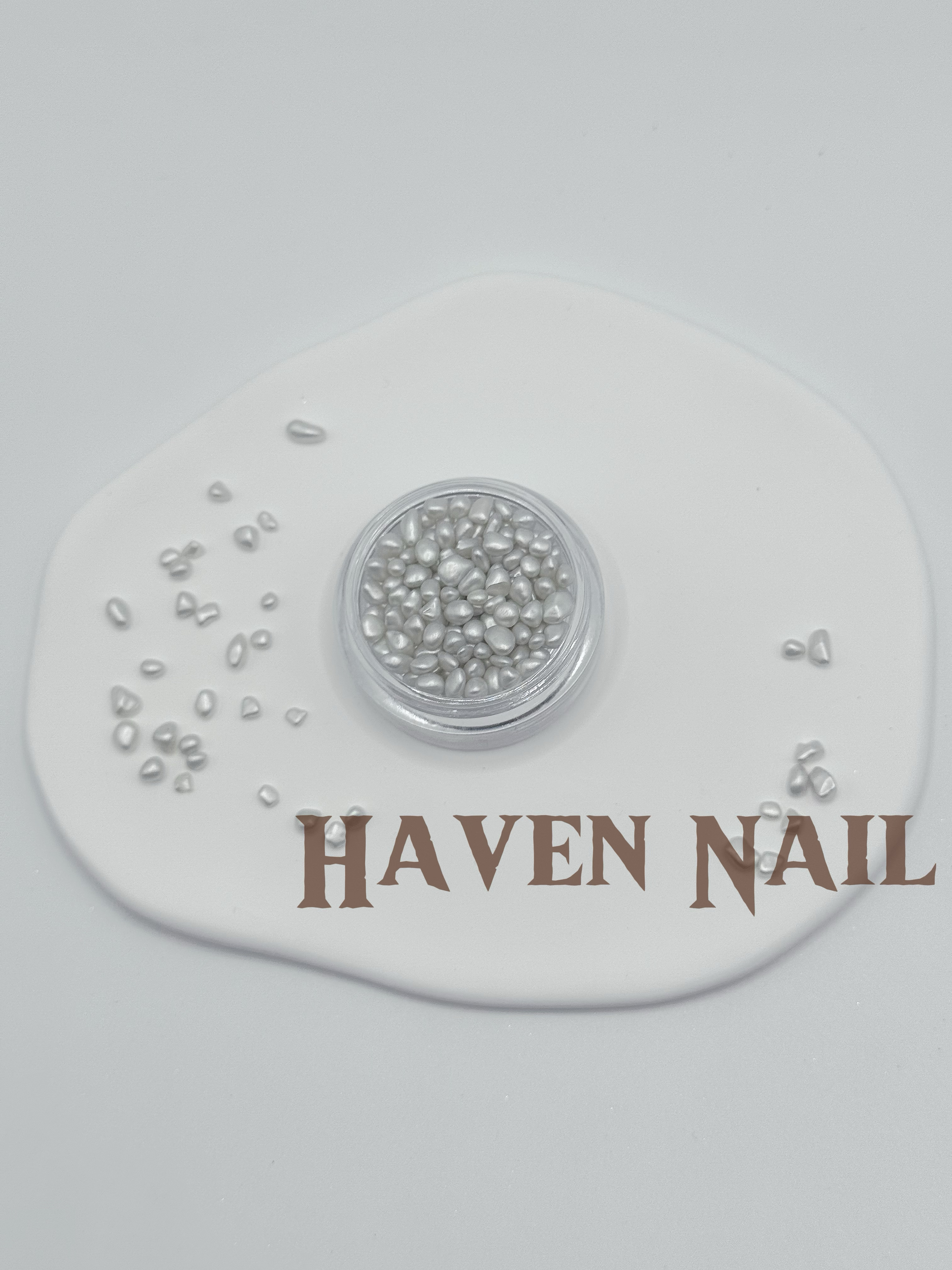 HavenNail｜不规则珠光圆石巴洛克异形珍珠光泽百搭素材美甲饰品