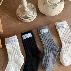mumudora儿童袜子春秋款纯棉韩系男女童中筒袜学生运动A类袜子